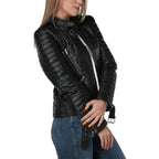 Women Embroidered Leather Jacket