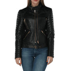 Women Embroidered Leather Jacket
