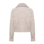 Serena Women's Curly Shearling Jacket Rhino Gray