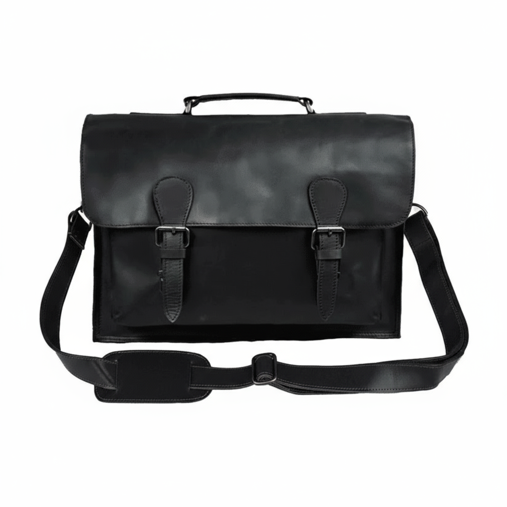 Black Leather Satchel Bag