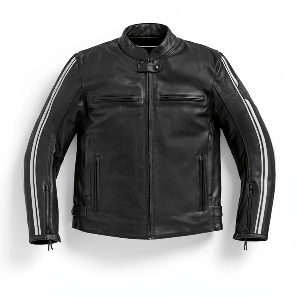 Stripes Leather Jacket