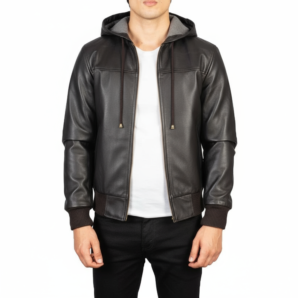Men’s Leather Bomber Jacket