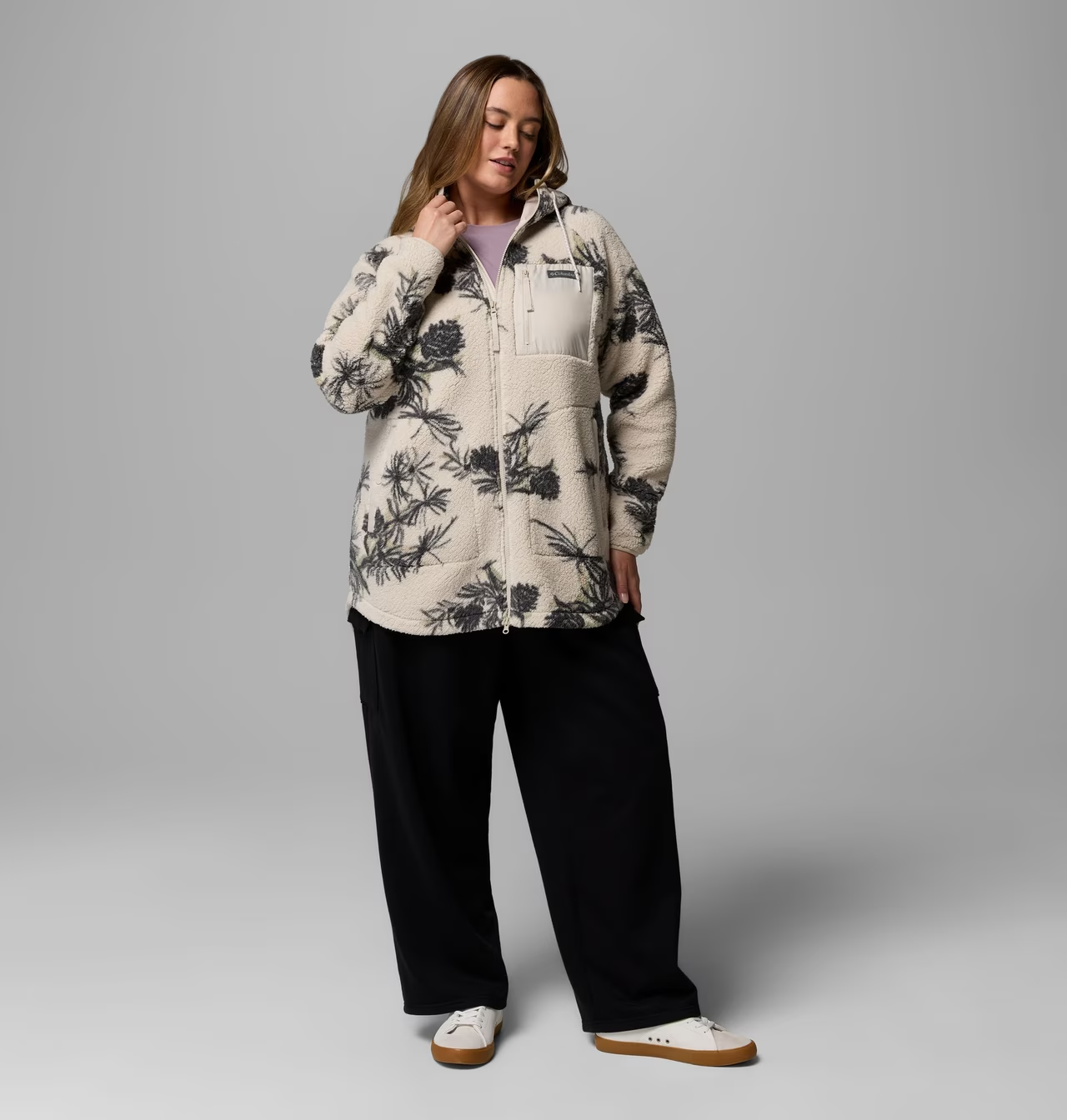 Women's Winter Warmth Printed Full Zip Hoodie jacket