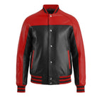 Faux Leather Varsity Jacket