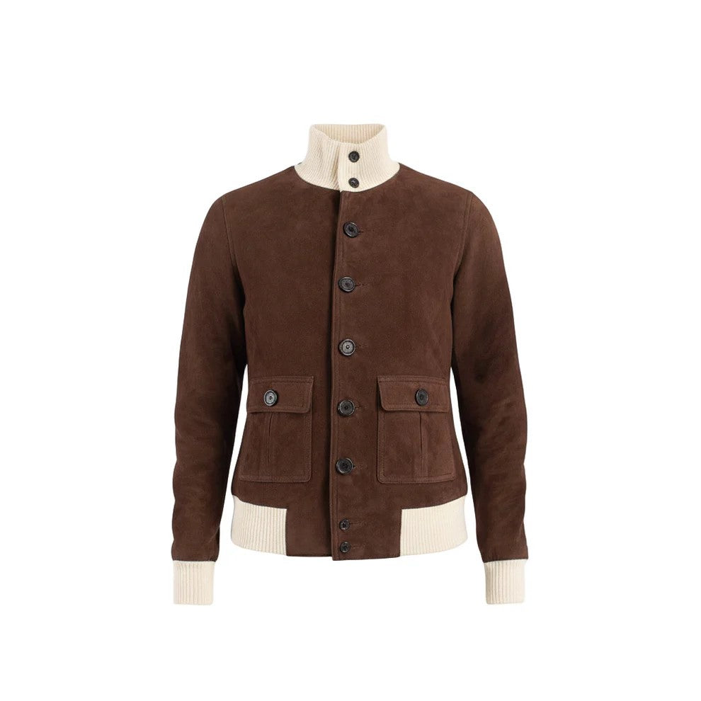 Brown Bomber Leather Jacket Womens