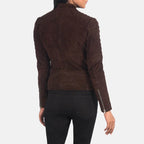 Mocha Suede Biker Jacket