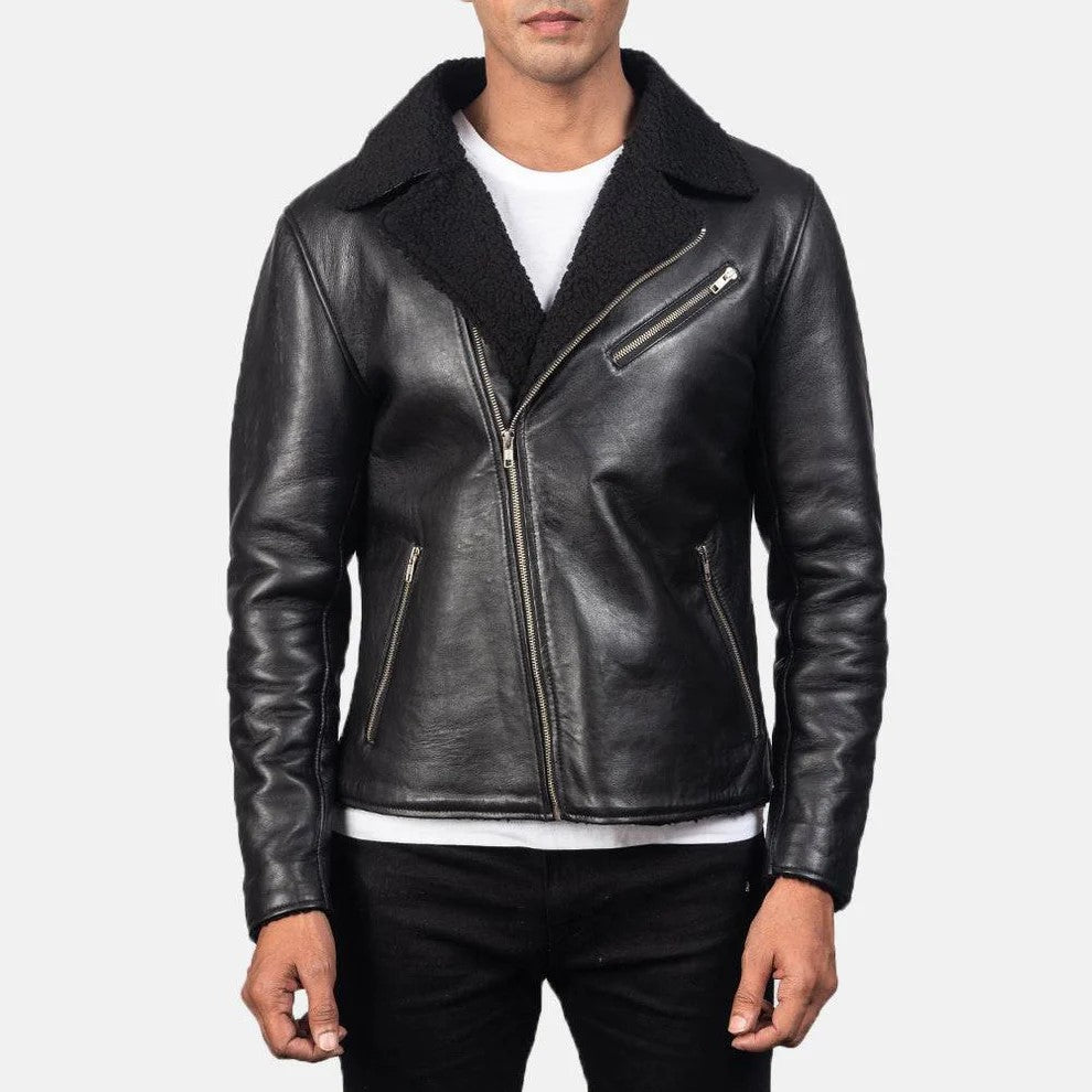 Mens Shearling Bomber Jacket