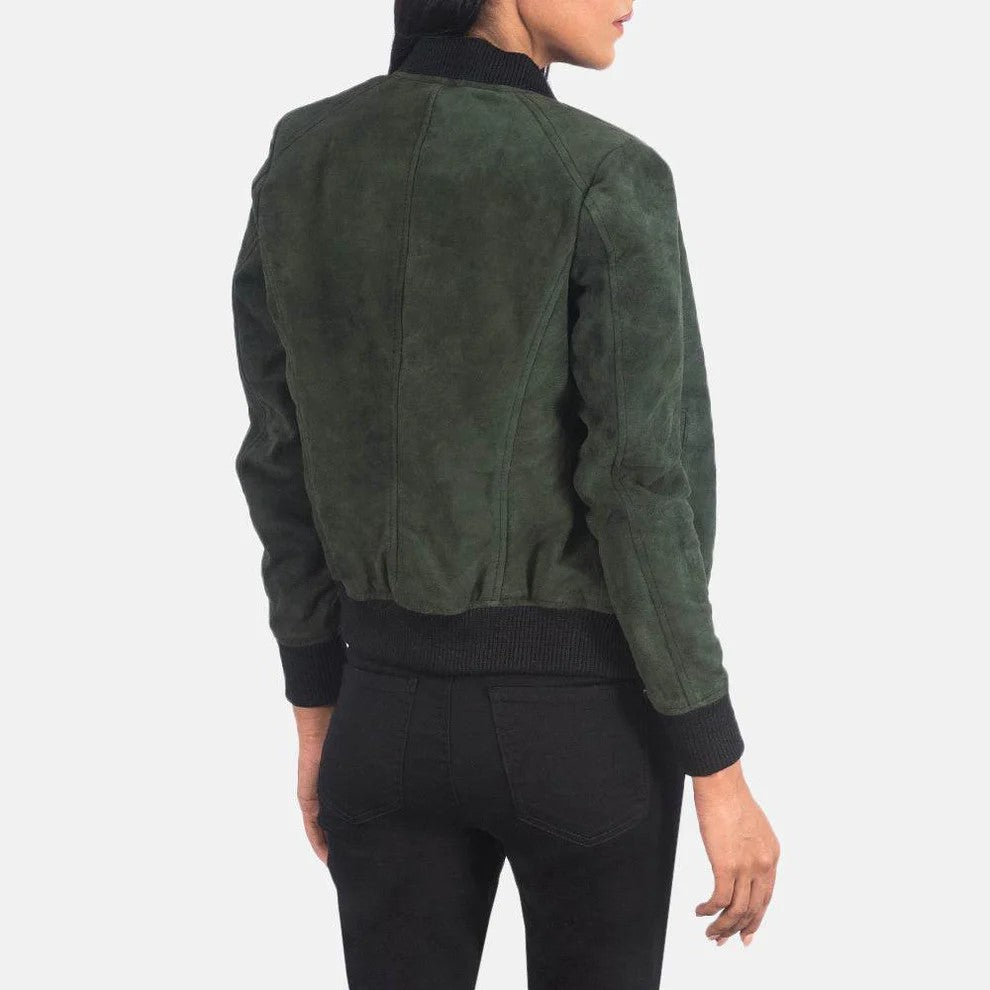 Green Bomber Jacket Womens