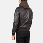 Black Hooded Leather Jacket