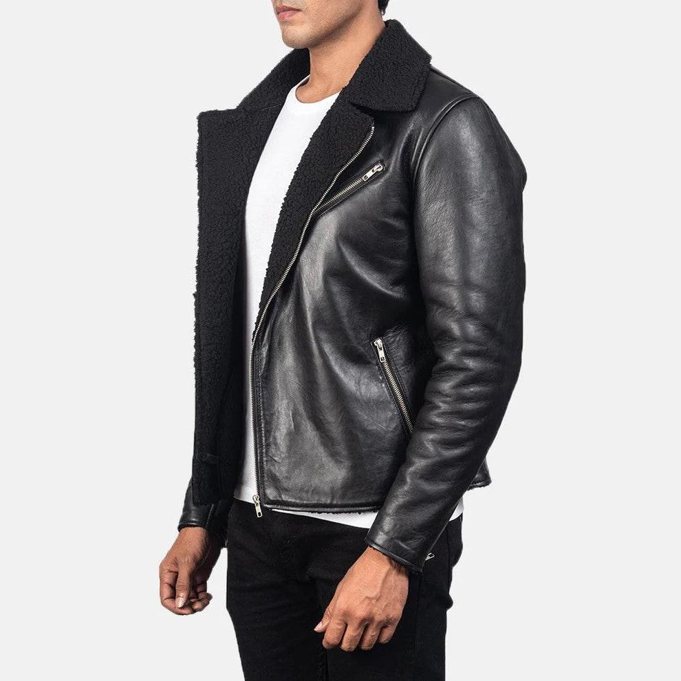 Mens Shearling Bomber Jacket