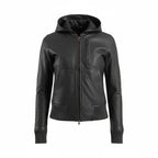 Cropped Leather Bomber Jacket