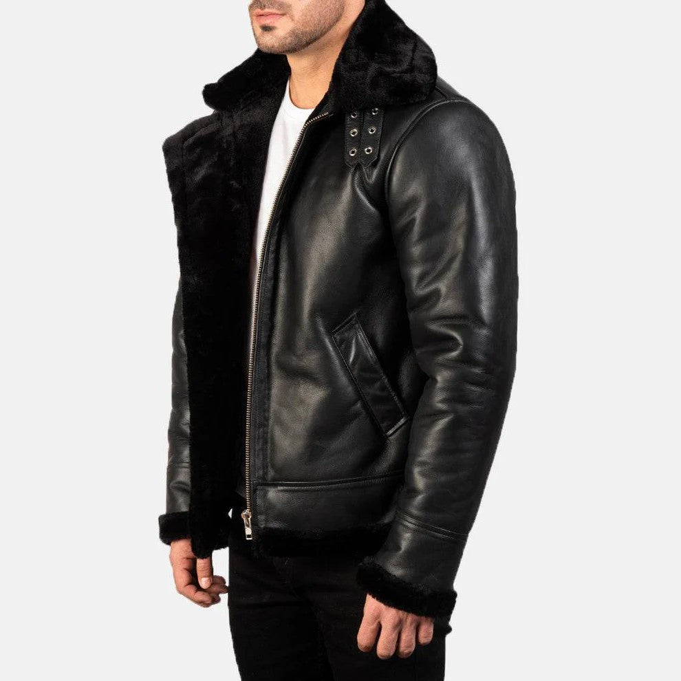 Mens Shearling Bomber Jacket