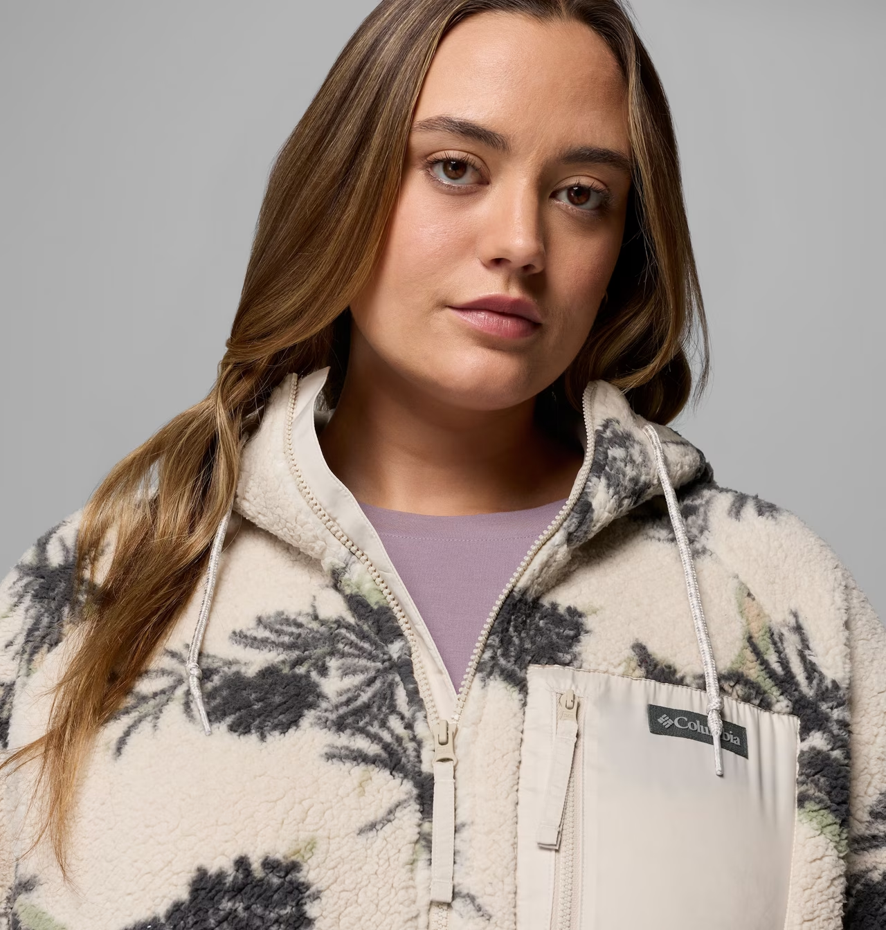 Women's Winter Warmth Printed Full Zip Hoodie jacket