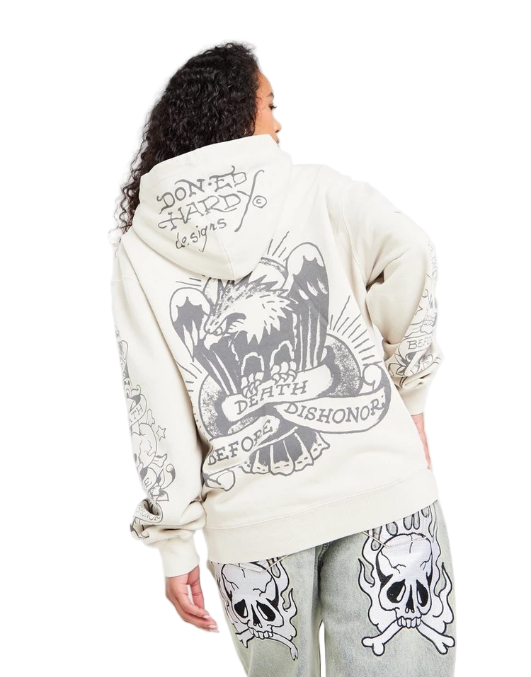 Ed Hardy Skull Boyfriend Full Zip Hoodie