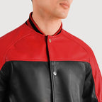 Faux Leather Varsity Jacket