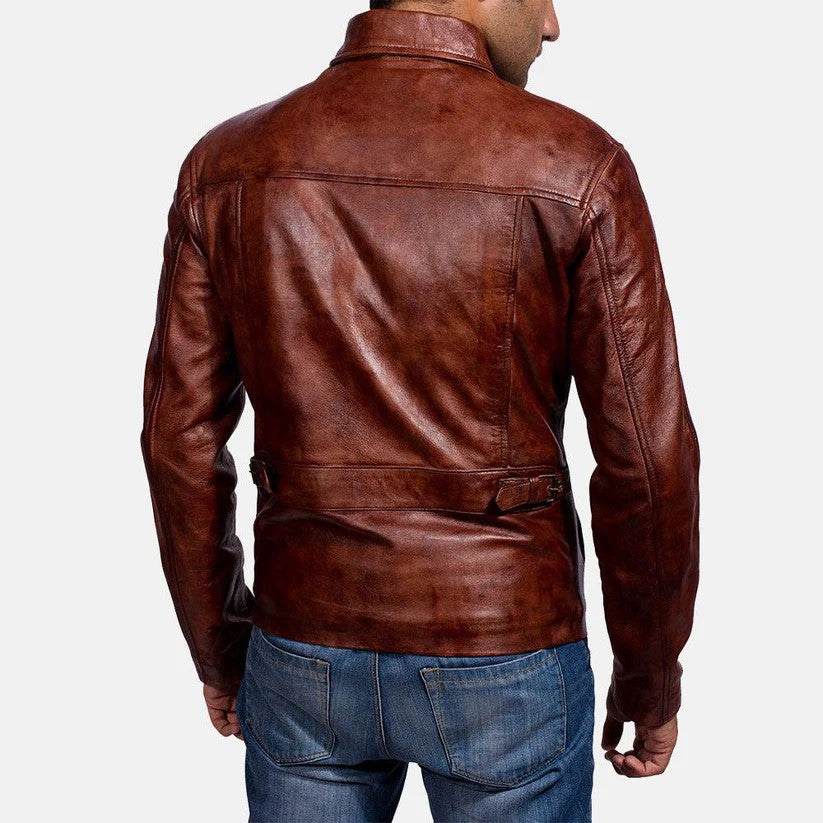 Brown Biker Leather Jacket
