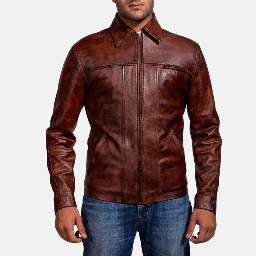 Brown Biker Leather Jacket