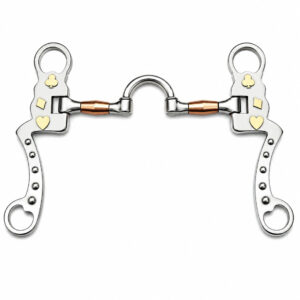 black steel copper roller correction horse bit with medium shanks