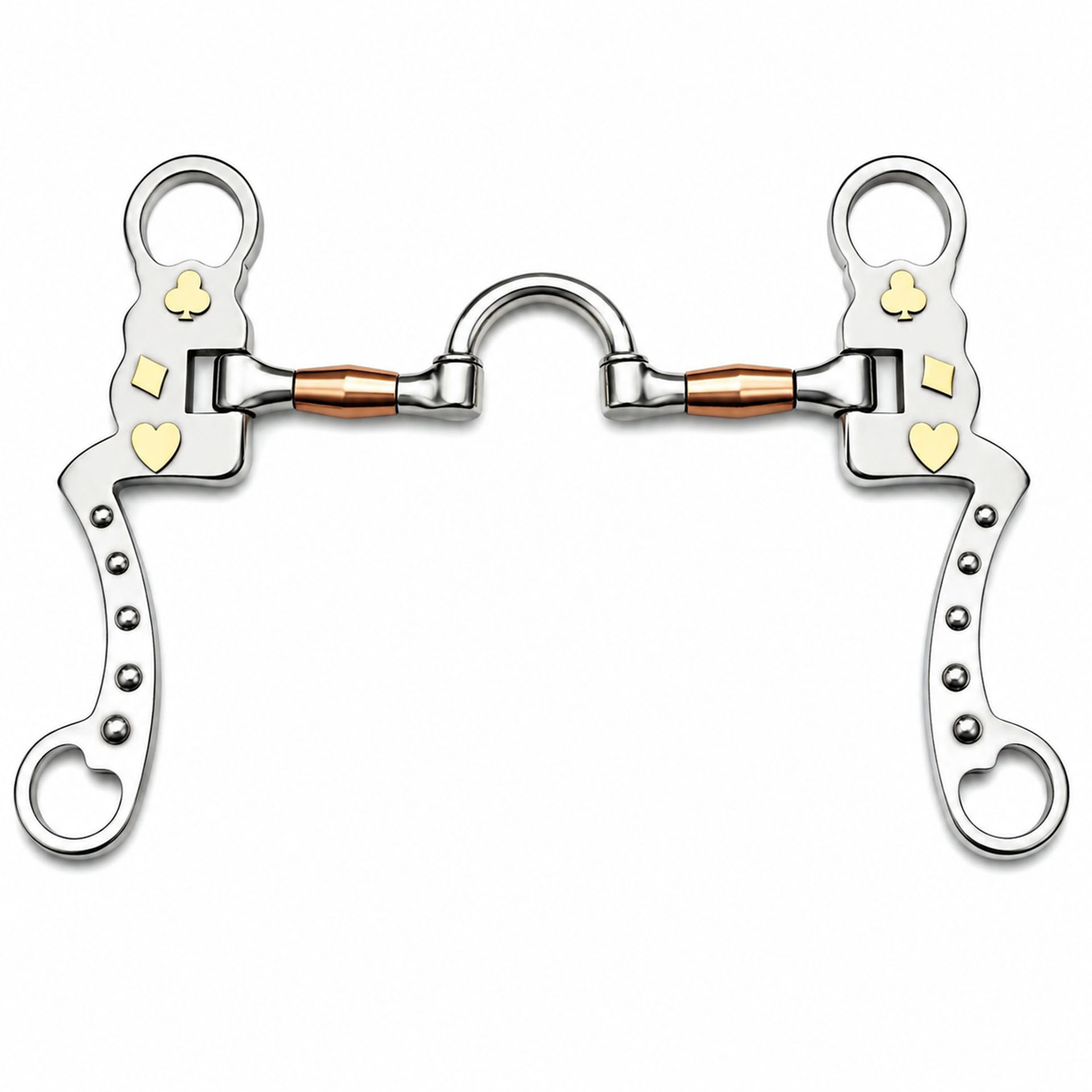 black steel copper roller correction horse bit with medium shanks