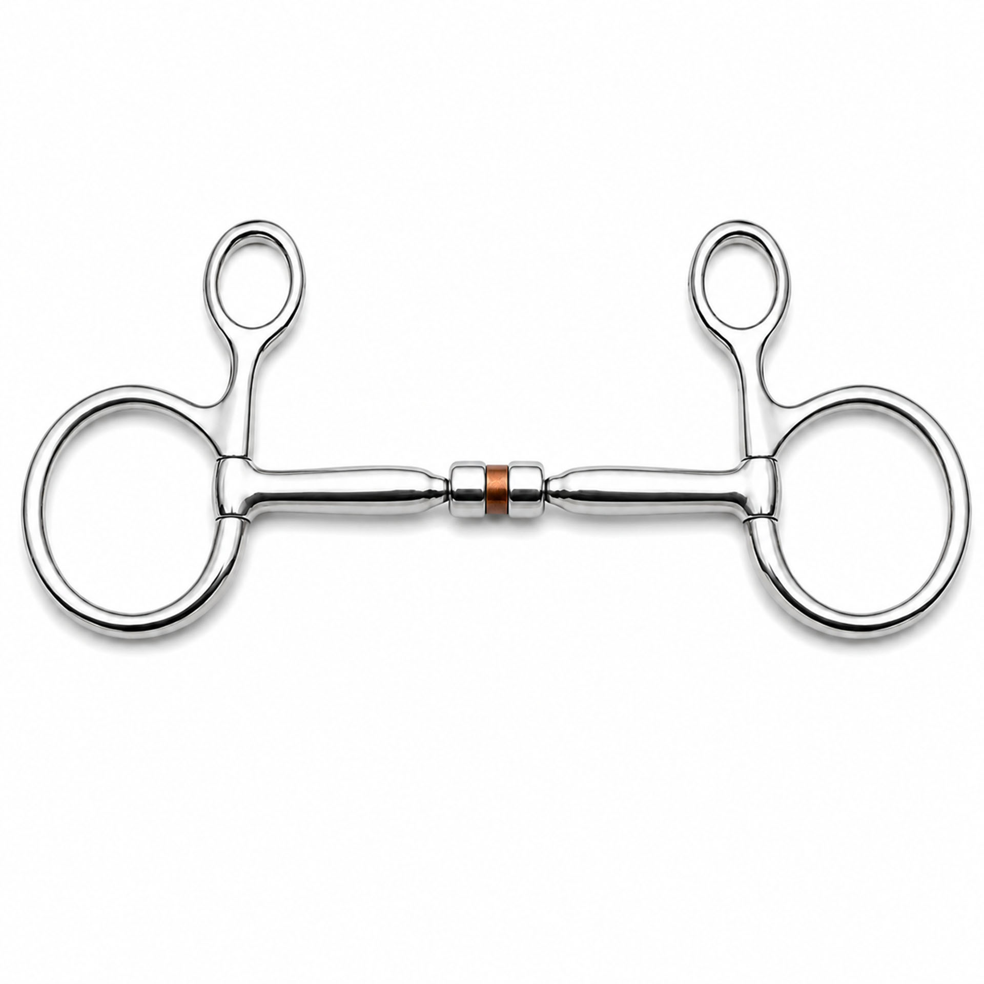 ported copper roller full cheek sweet iron snaffle horse bit