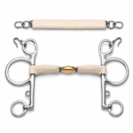 Premium Leather Covered Copper Roller Pelham Horse Bit
