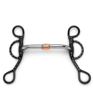 Black Copper Roller Long Shank Horse Bit