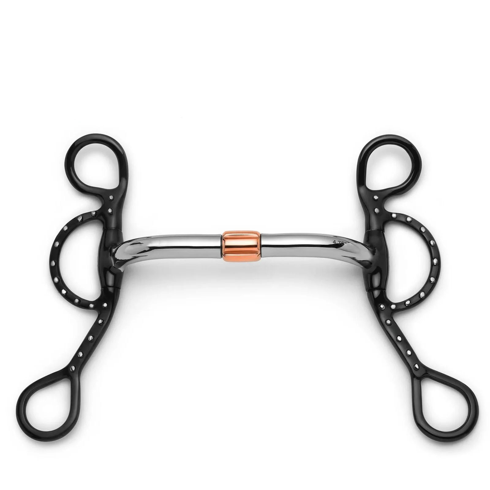 Black Copper Roller Long Shank Horse Bit