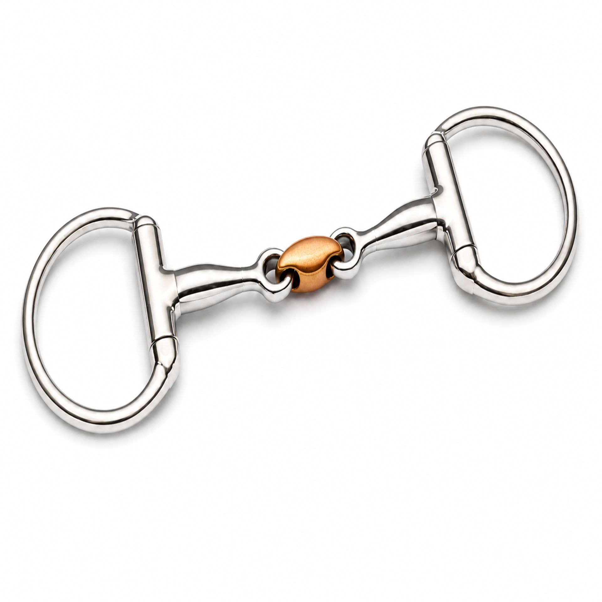 gold lozenge d ring snaffle horse bit