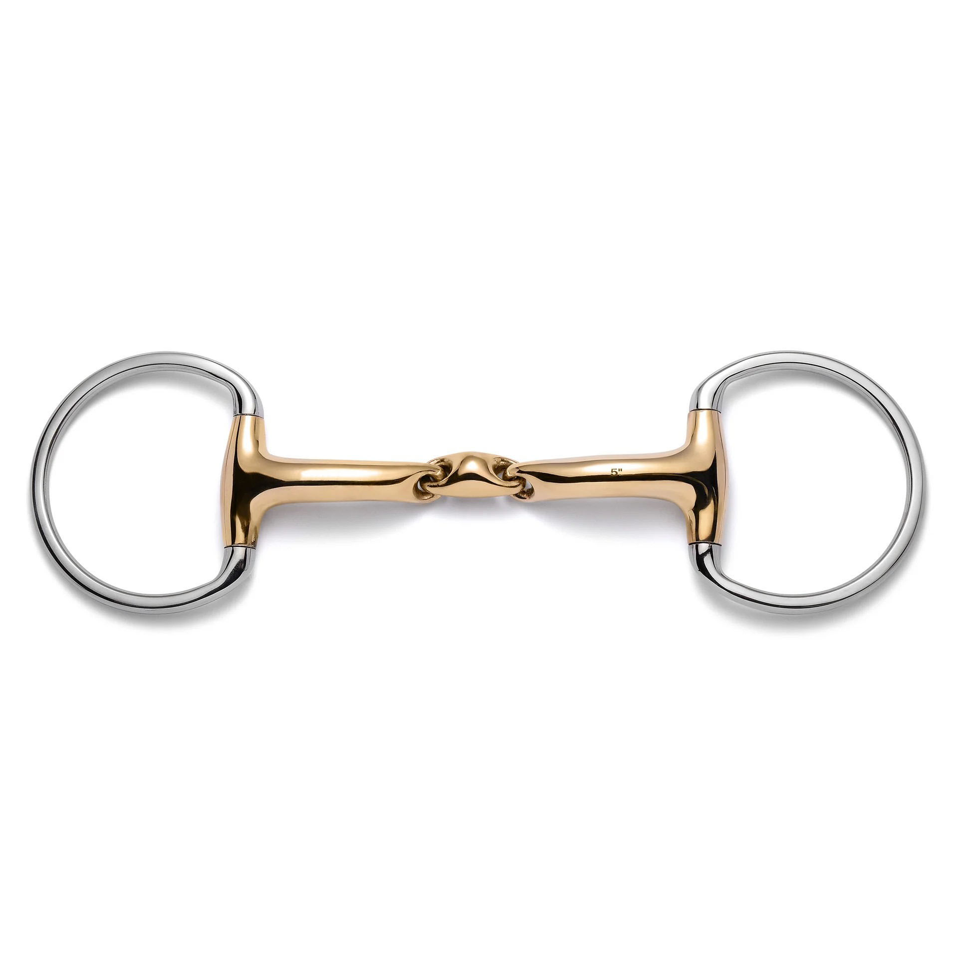 Gold Lozenge D-Ring Snaffle Horse Bit