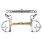 Premium Copper Mouth Butterfly Horse Bit with Curb Chain