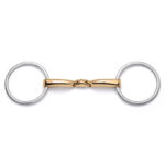 Golden French Link Loose Ring Horse Bit