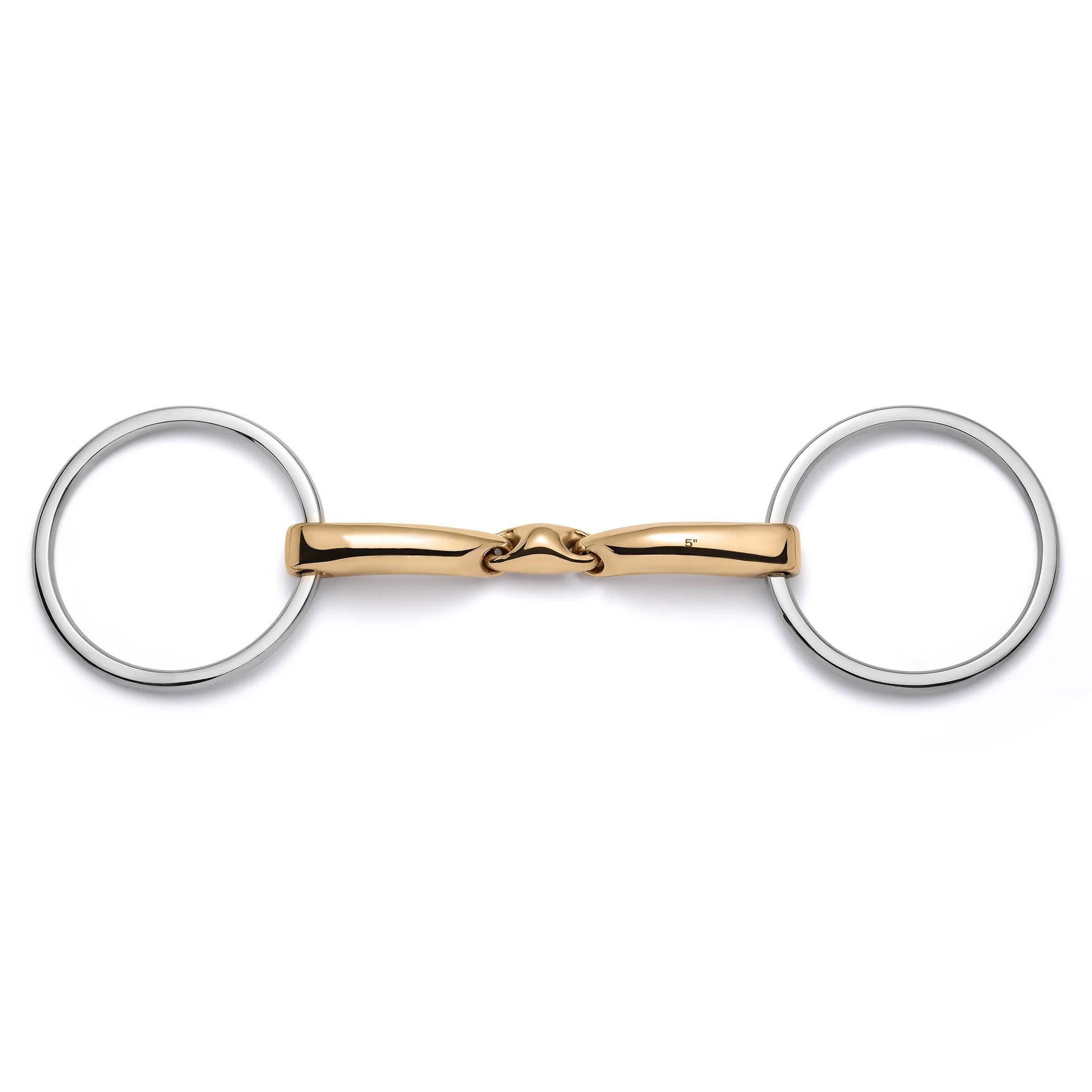 Golden French Link Loose Ring Horse Bit