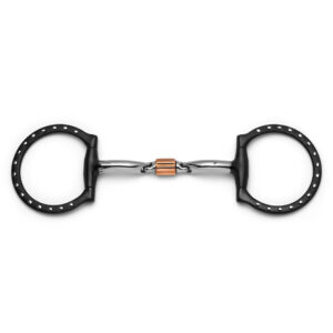 Black D-Ring Copper Roller Snaffle Bit