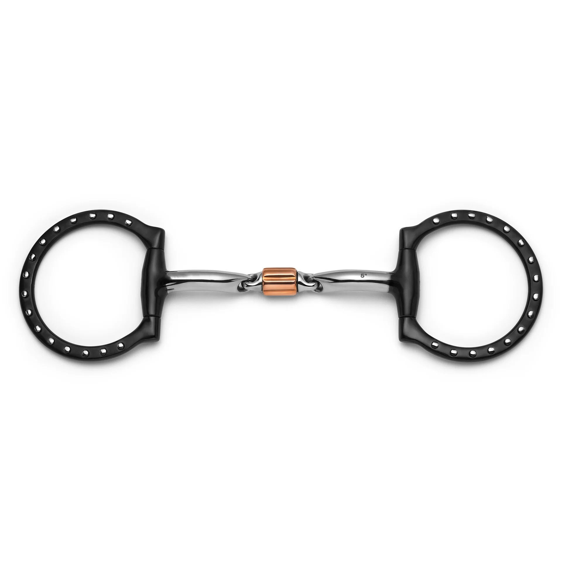 Black D-Ring Copper Roller Snaffle Bit