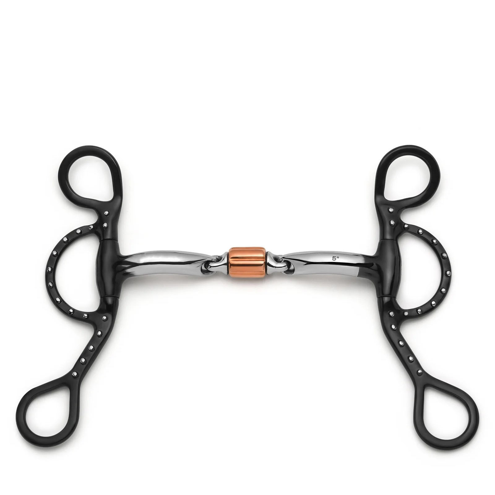 Black Copper Roller Argentine Horse Bit