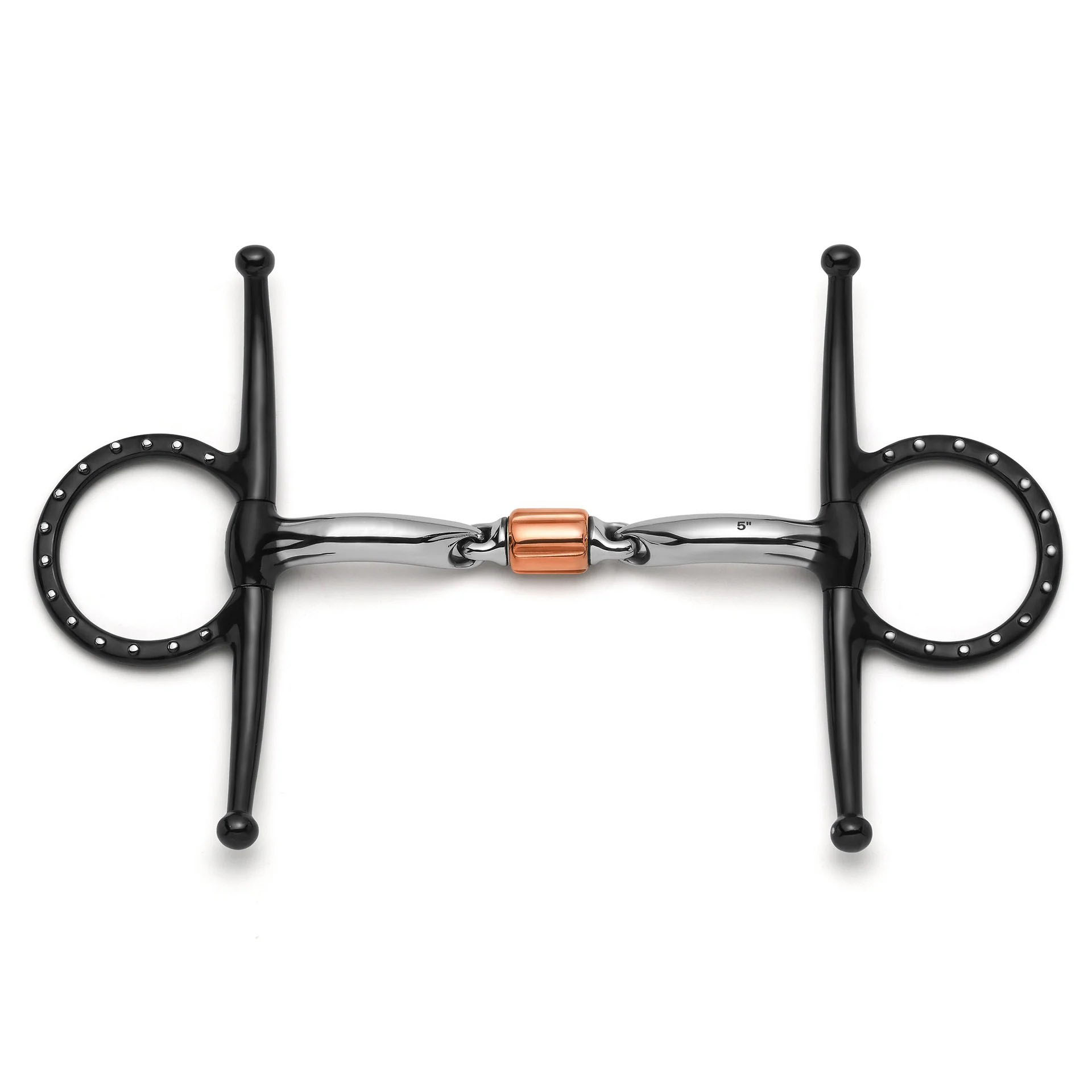 Black Copper Roller Full Cheek Horse Bit
