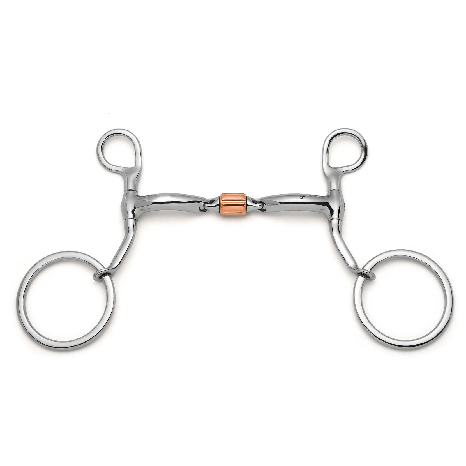 full cheek 3 piece cricket roller silver dotted snaffle horse bit