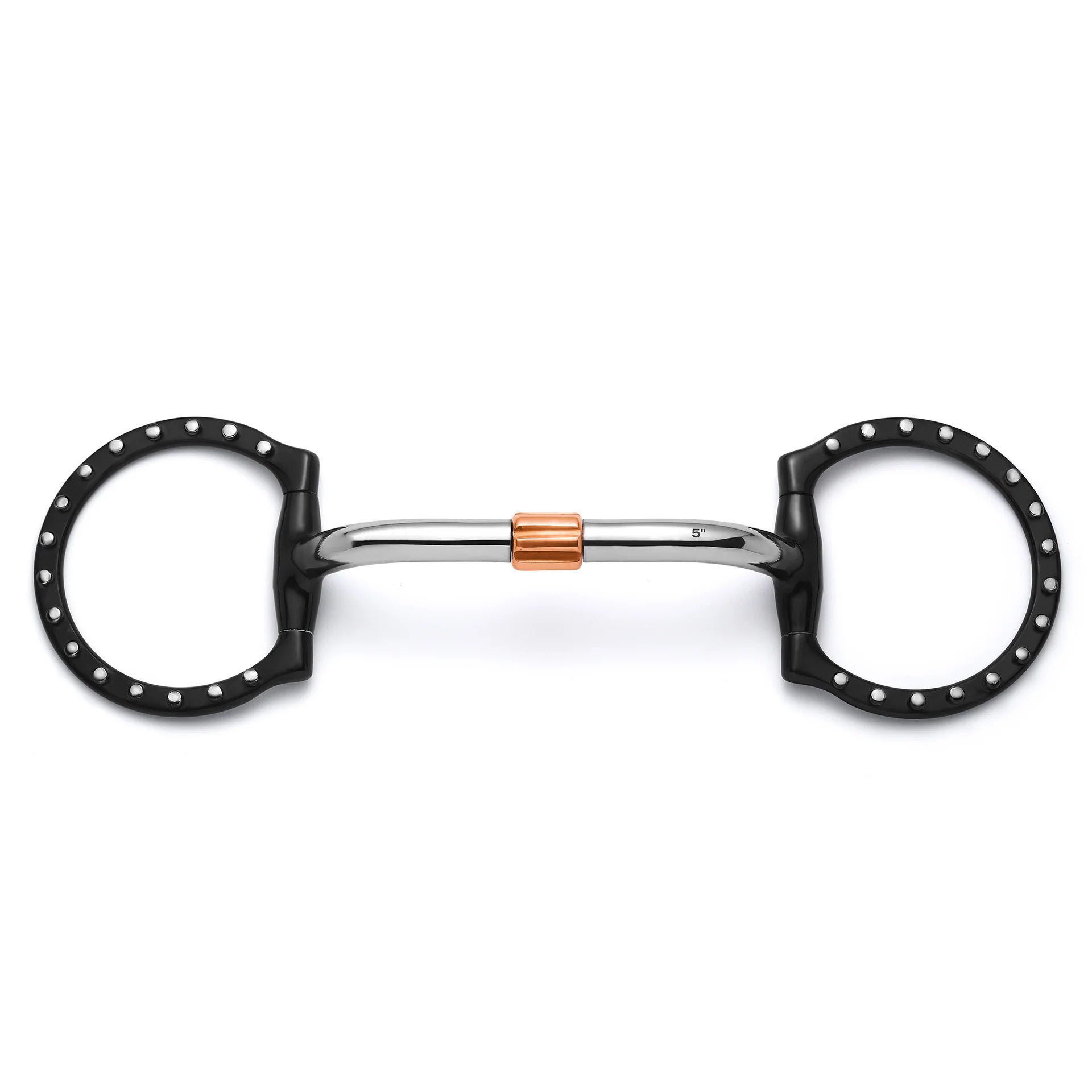 Black D-Ring Copper Roller Horse Bit
