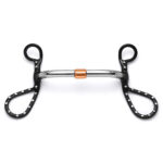 Black Copper Roller Teardrop Shank Horse Bit