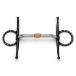 Black Copper Roller Full Cheek Training Horse Bit