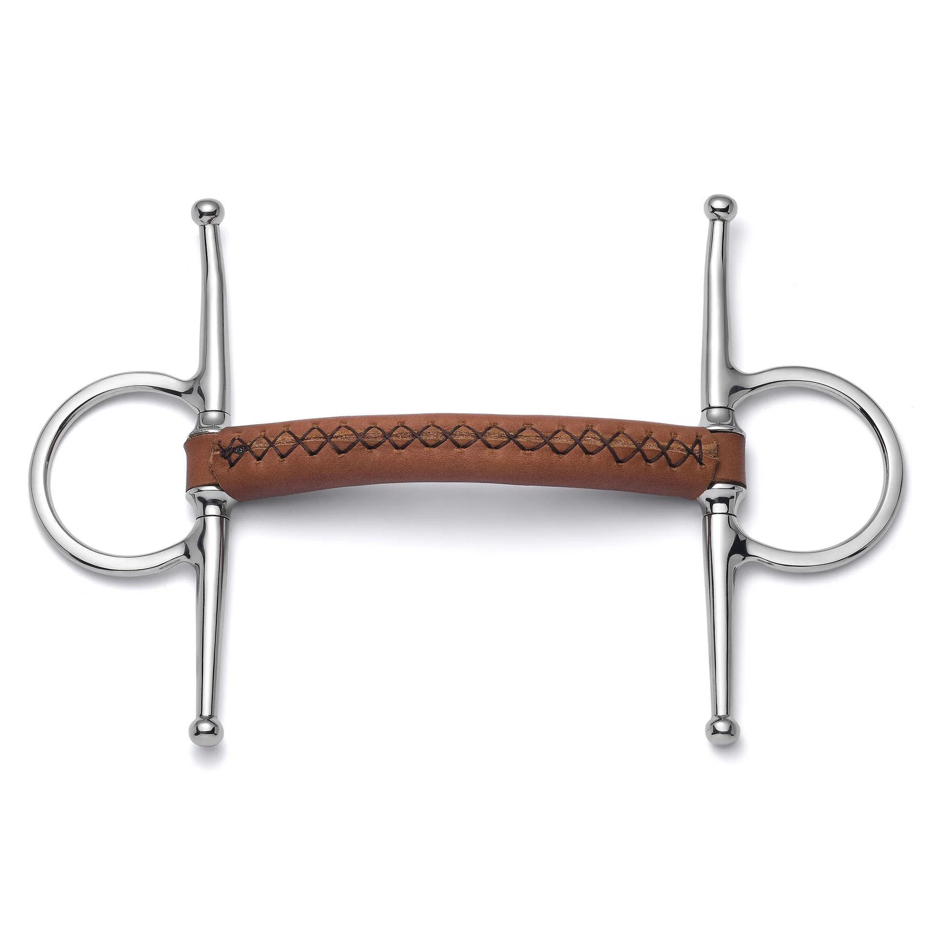 Leather Covered Full Cheek Mullen Horse Bit