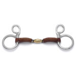 Leather Covered Copper Lozenge Snaffle Horse Bit