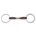 Loose Ring Lozenge Leather Covered Snaffle Horse Bit
