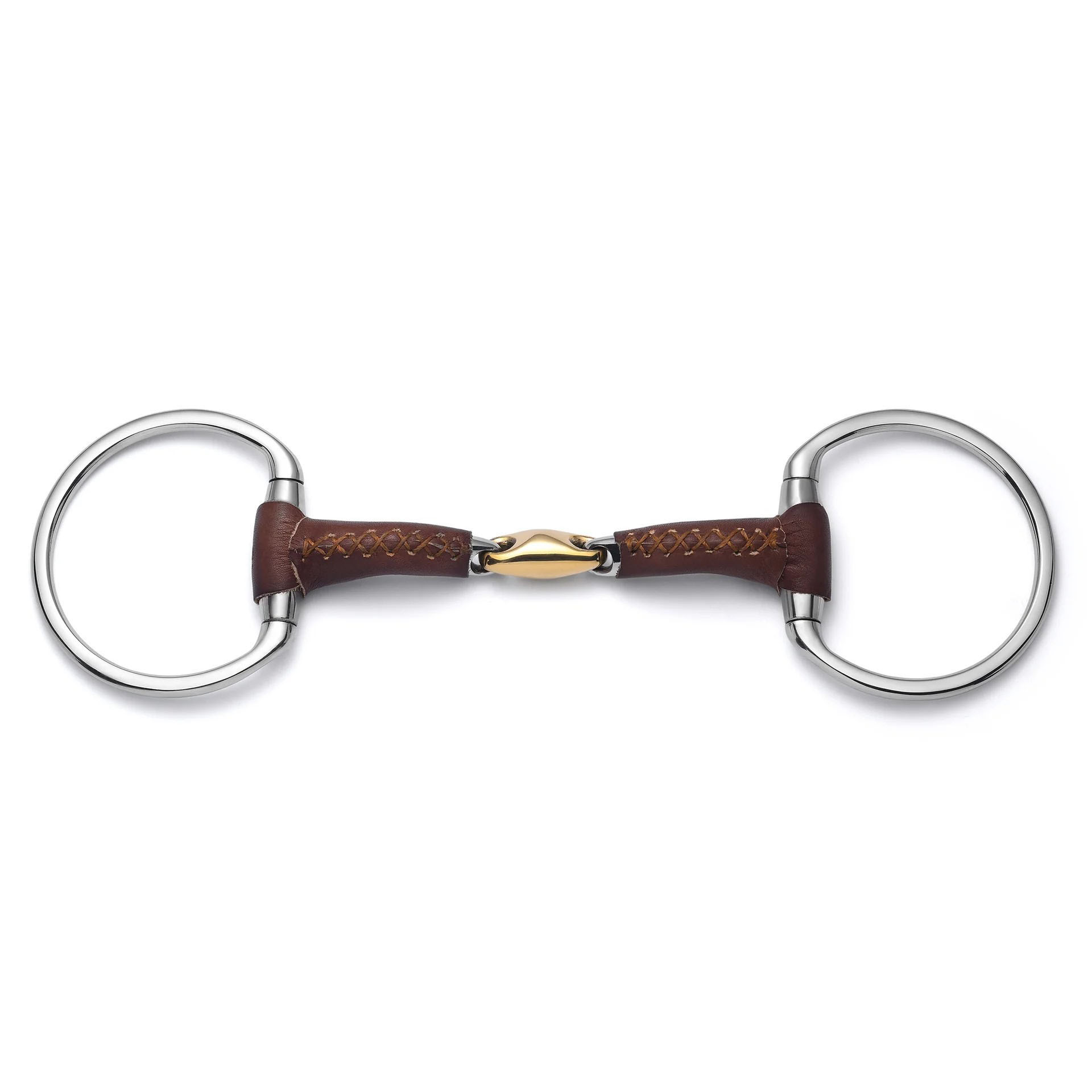 Eggbutt Lozenge Leather Covered Snaffle Horse Bit