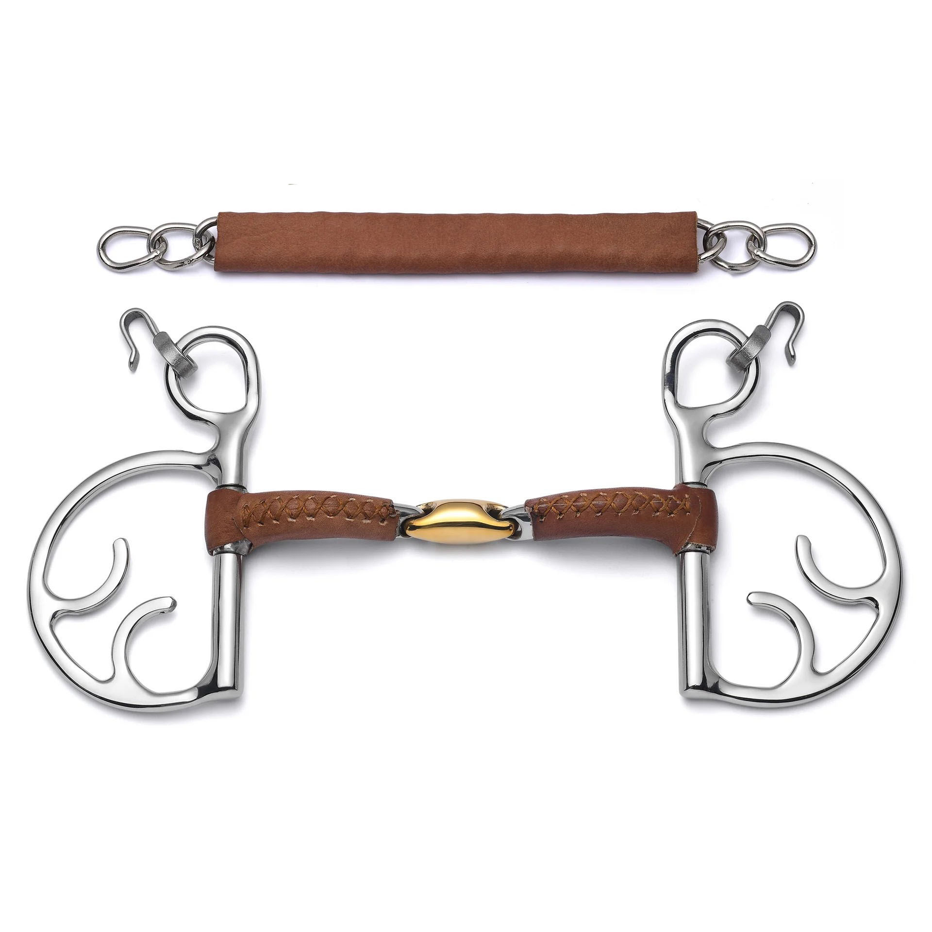 Kimberwick Lozenge Leather Covered Curb Horse Bit