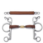 Pelham Lozenge Leather Covered Curb Horse Bit