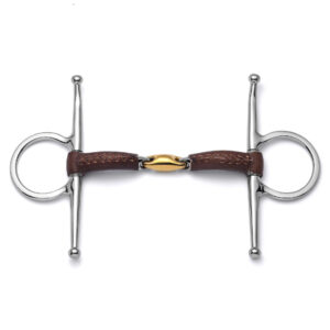 Leather Covered Full Cheek Copper Lozenge Bit | Premium Horse Bit