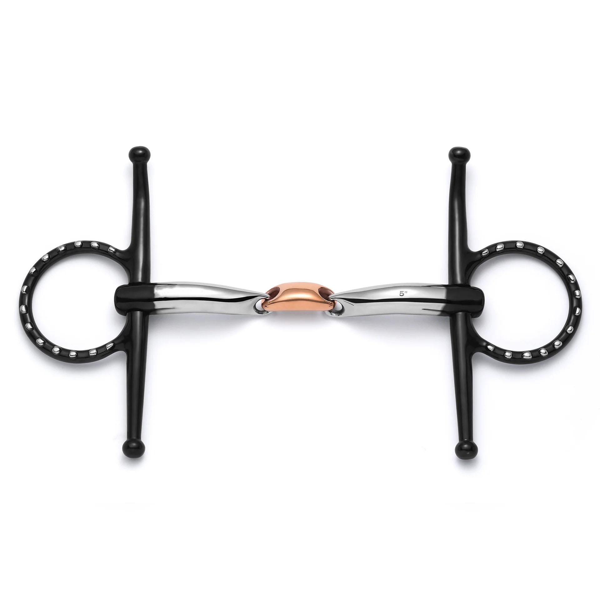 Full Cheek Lozenge Silver Dotted Snaffle Horse Bit