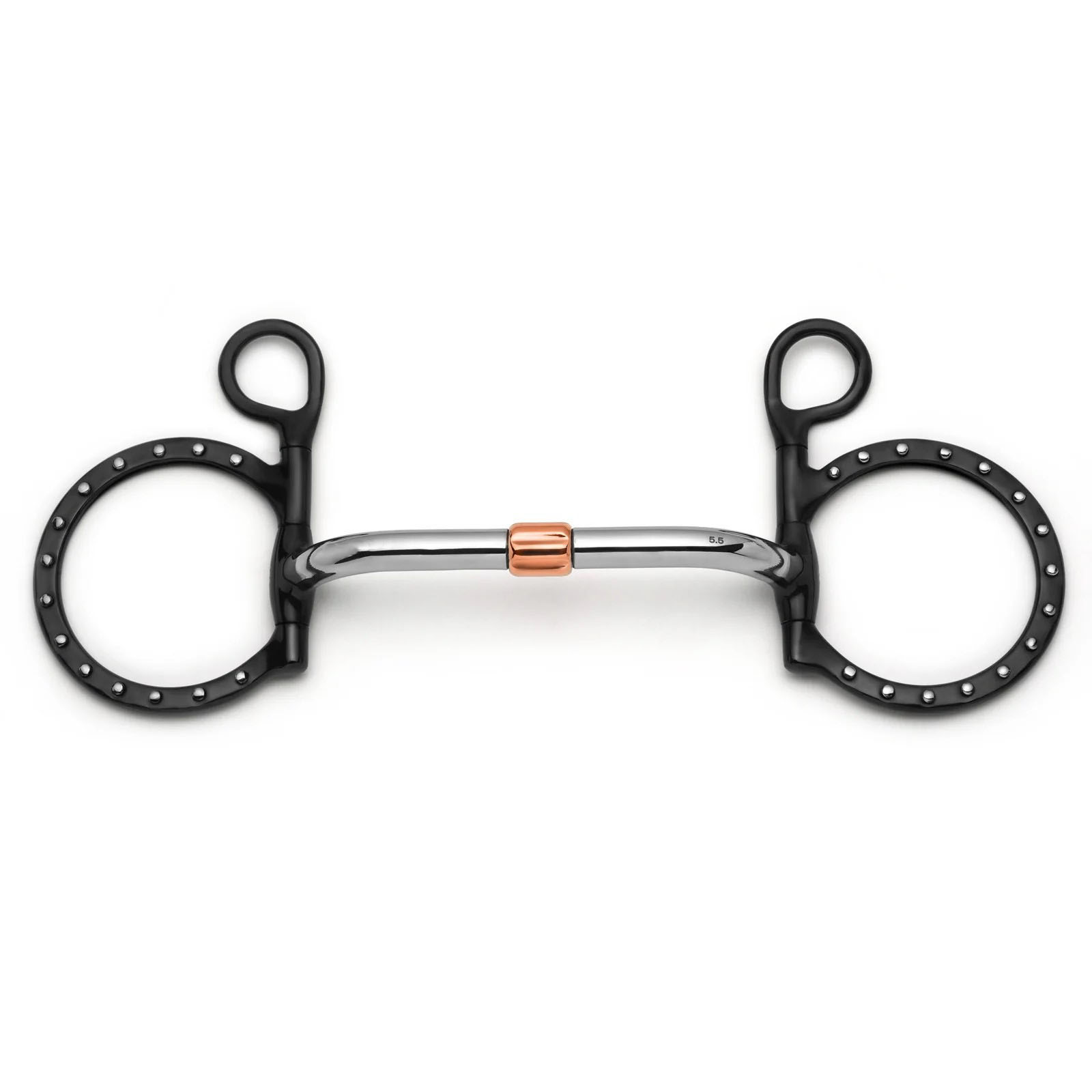 Baucher Pivot Cricket Roller Silver Dotted Snaffle Horse Bit