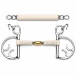 Luxury Leather Covered Ported Barrel Butterfly Horse Bit